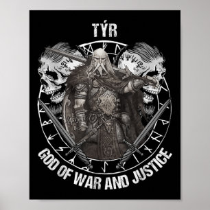 Poster Tyr Dieux De Guerre Et Justice Viking Nordique Nor