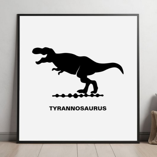 Poster Tyrannosaurus Dinosaure Silhouette
