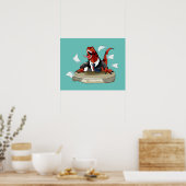 Poster Tyrannosaurus Rex Boss Assis À Un Bureau. (Cuisine)