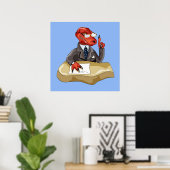 Poster Tyrannosaurus Rex Boss Assis À Un Bureau. 2 (Bureau à domicile)