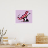Poster Tyrannosaurus Rex Jouant La Guitare. (Cuisine)