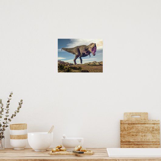 Poster Tyrannosaurus rex raçage (Cuisine)