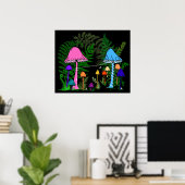 Poster Tyrolienne Champignons Colorés (Bureau à domicile)