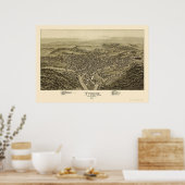 Poster Tyrone, PA Carte panoramique - 1895 (Cuisine)