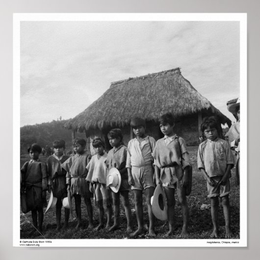 Poster Tzotzil Maya ~ Magdalenas, Chiapas, Mexique (Devant)