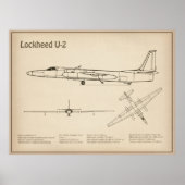 Poster U-2 Dragon Lady - Plan directeur de l'avion SD (Devant)
