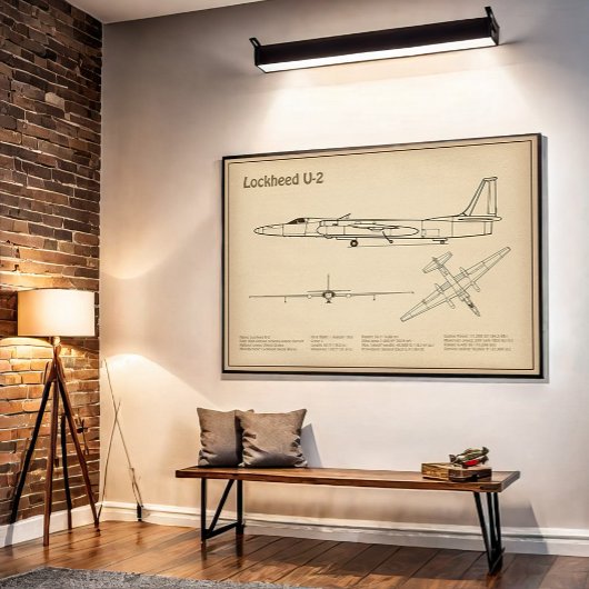 Poster U-2 Dragon Lady - Plan directeur de l'avion SD