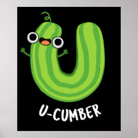 U-cumber Funny Concombre Pun de Concombre Dark BG