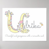 Poster U monogram art Ulrika filles nom signifiant affich (Devant)