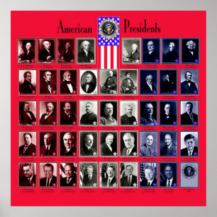 POSTER U.S.A. PRÉSIDENTS RED C/563