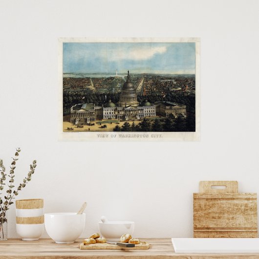 Poster U.S. Capitol, 1871 (Sachse) BigMapBlog.com (Cuisine)