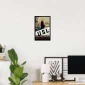 Poster U.S.L. ~ Confort, Gracieuseté, Sécurité, Vitesse (Bureau à domicile)