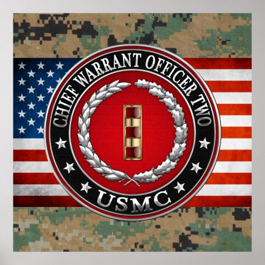 Poster U.S. Marines: Chief Warrant Two (USMC CWO-2) [3D] (Devant)