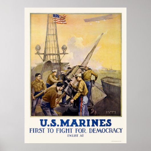 Poster U.S. Marines - First to Fight for Democracy (Devant)