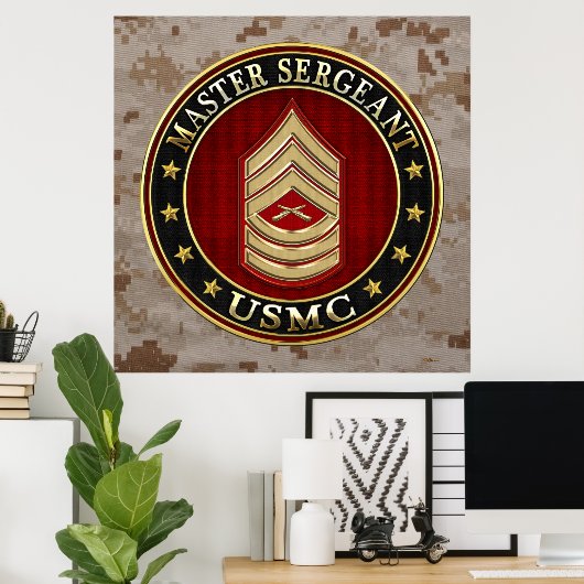 Poster U.S. Marines: Master Sergeant (USMC MSgt) [3D] (Bureau à domicile)