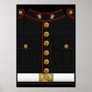 Poster U.S. Marines : Uniforme de robe d'usmc [3D]