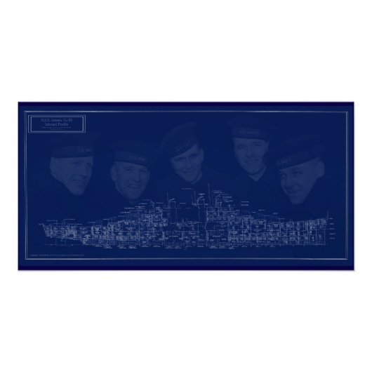 Poster U.S.S. Juneau Blueprint (Devant)