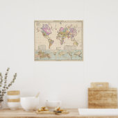 Poster Ubersicht der Erde - Aperçu de la carte de la Terr (Cuisine)