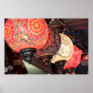 Poster Uchisar, Lampes colorées en mosaïque