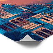 Poster Udaipur Inde Illustration Voyage Art Vintage (Coin)