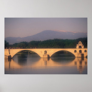 Poster UE, France, Provence, Vaucluse, Avignon. Pont