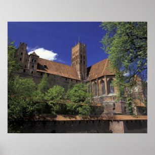 Poster UE, Pologne, Poméranie, Malbork. Le plus grand d'E