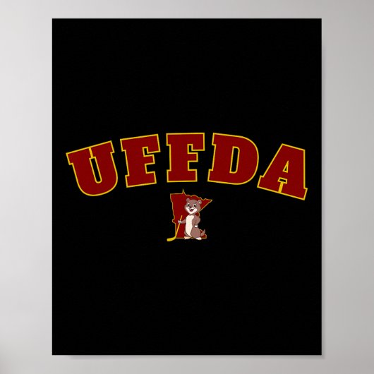Poster Uff-da carte de l'État du Minnesota graphique de l (Devant)
