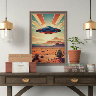 Poster Ufo dans le désert