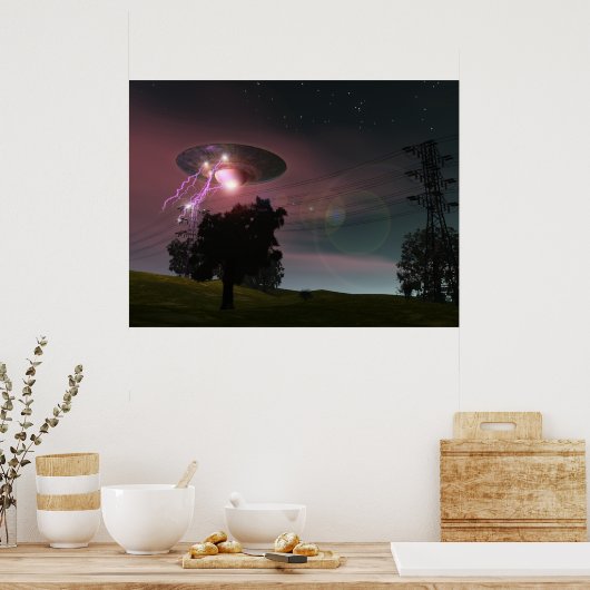 Poster UFO Over Powerlines 2 (Cuisine)