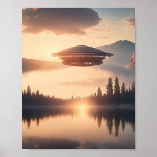Poster UFO SCI FI Wall Art Poster Alien (Devant)