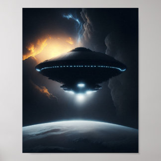 Poster UFO SCI FI Wall Art Poster Alien