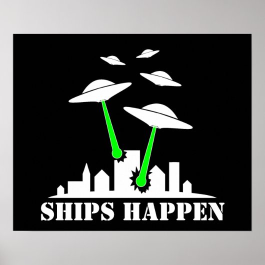 Poster UFO Ships Happen (Devant)
