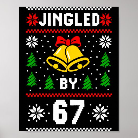 Poster Ugly Christmas 67 Meme Design Funny Six Seven Hand (Devant)