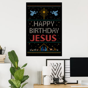 Poster Ugly Christmas Sweater Christian Religious Jesus