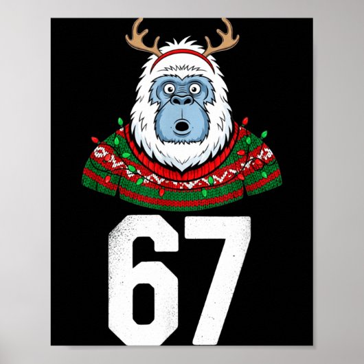 Poster Ugly Christmas Sweater Yeti Gorilla Reindeer 67  (Devant)