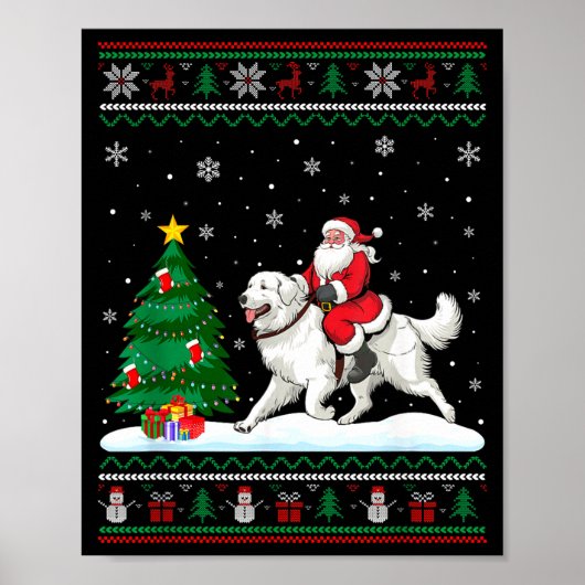 Poster Ugly Christmas Tree Lights Santa Riding Great Pyre (Devant)