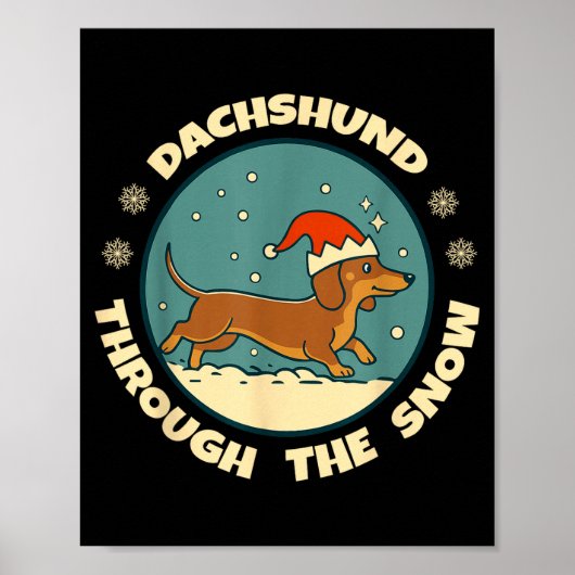Poster Ugly Dachshund Christmasthrough The Snow Gift Chri (Devant)