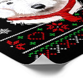 Poster Ugly Sweater Christmas Bobtail Dog Santa Hat Pajam (Coin)