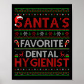 Poster Ugly Xmas Santa's Favorite Dental Hygienist Christ (Devant)