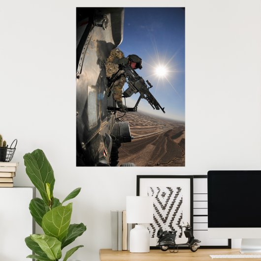 Poster UH-60 Black Hawk Helicopter Gunner (Bureau à domicile)