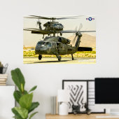 POSTER UH-60M NOIR HAWK (Bureau à domicile)
