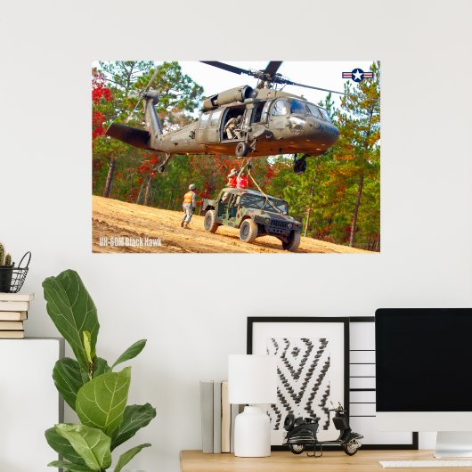 POSTER UH-60M NOIR HAWK (Bureau à domicile)