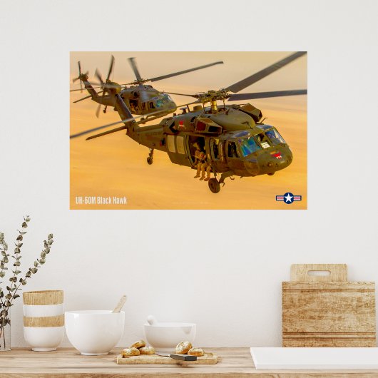 POSTER UH-60M NOIR HAWK (Cuisine)