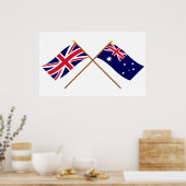 Poster UK and Australia Crossed Flags (Cuisine)