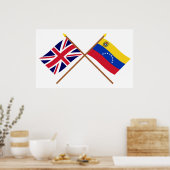 Poster UK and Venezuela Crossed Flags (Cuisine)