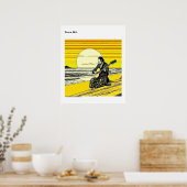 Poster Ukiyo-e bois jaune et noir nature (Cuisine)