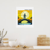 Poster Ukiyo-e bois jaune et noir nature (Cuisine)