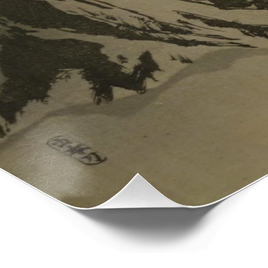 Poster [Ukiyo-E] Lune au-dessus des plaines - Yasumasa (Coin)