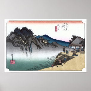 Poster Ukiyo-e Sakanoshita japonaise par Hiroshige