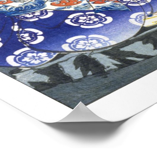 Poster ukiyoe - 和 漢 百 物 語 n° 09 - 小 田  - (Coin)